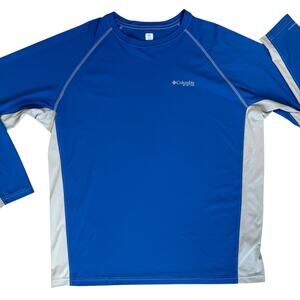 Columbia PFG Long Sleeve Shirt XL Blue Omni Freeze Cooling Fishing‎ Outdoor Boat